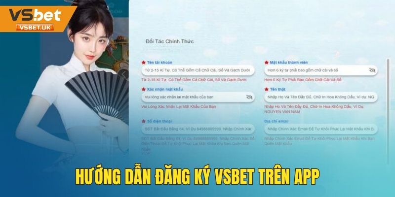 Hướng dẫn đăng ký tài khoản trên app Vsbet